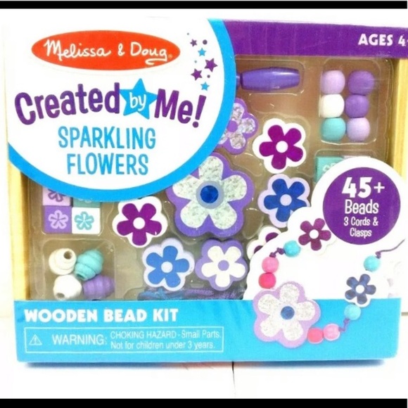 Sparkling Flowers Wooden Bead Set - Picture 1 of 11